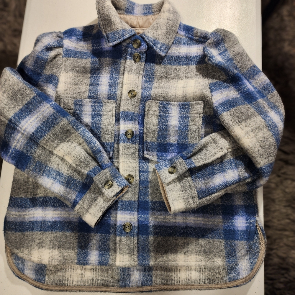 GAP Woman Blue and Gray Checkered Button Down Shirt S/P